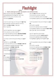 English Worksheet: Flashlight - by Jesse J.