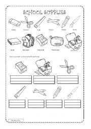 English Worksheet: School supplies