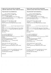 English Worksheet: My inmortal