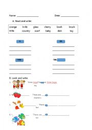 English Worksheet: Regular Plural Nouns