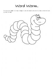 English Worksheet: Word Worm