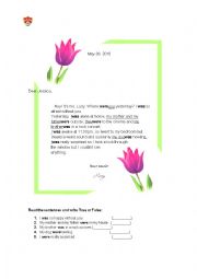 English Worksheet: Was and Were: Letter