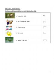 English Worksheet: Basic Test for kids