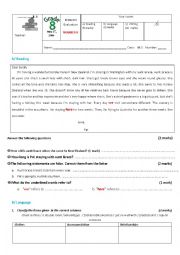 English Worksheet: 8th form test