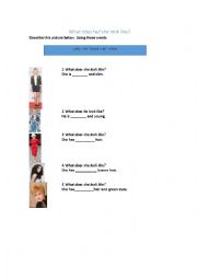 English Worksheet: what does he/ she look like?