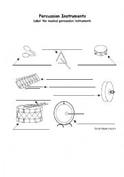 English Worksheet: Percussion instruments