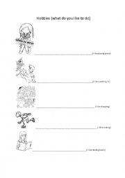 English Worksheet: hobbies (what do you like to do)