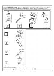 English Worksheet: Stationary we use at school