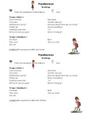 English Worksheet: Paranorman : Greetings