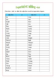 English Worksheet: Superlative