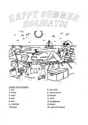 English Worksheet: Happy holidays summer