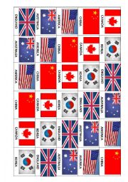 English Worksheet: The countries Line Bingo 