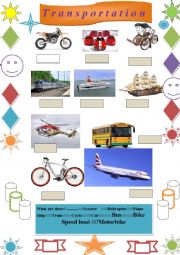 English Worksheet: Transportation vocab