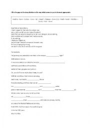 English Worksheet: Dear Future Generations - Sorry - Fill in the gaps 