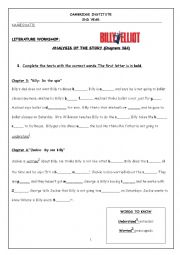 English Worksheet: Billy Elliot- Chapter 3&4-