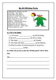 English Worksheet: Comprehension