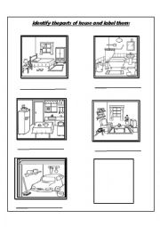 English Worksheet: Rooms of houses