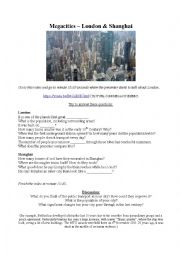 English Worksheet: Megacities - London and Shanghai