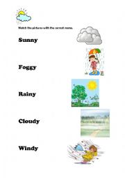 English Worksheet: Weather match