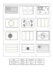English Worksheet: Flags and countries
