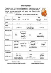 English Worksheet: people apperarance