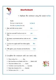 English Worksheet: Exercises