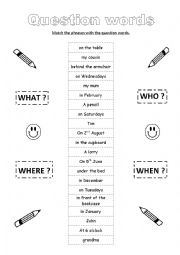 English Worksheet: Question words 