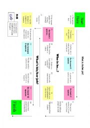 English Worksheet: jobs game