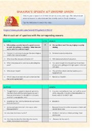 English Worksheet: VIDEO /LISTENING (with link and key)