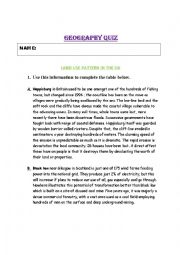 English Worksheet: land use pattern in the UK