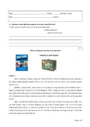 English Worksheet: Test about the topic Gap Year