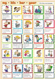 English Worksheet: my - your - his - her - their