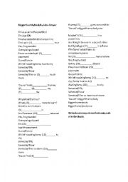 English Worksheet: John Mayer Bigger than My Body
