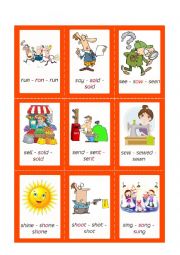 English Worksheet: Irregular Verbs - Cards - Set 8/10