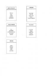 English Worksheet: Taboo cards 3