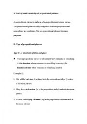 English Worksheet: Prepositional phrase