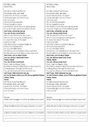 English Worksheet: 93 Million Miles  Jason Mraz