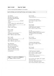 English Worksheet: Song Dont speak