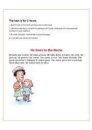 English Worksheet: In the nurse office 