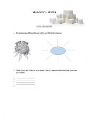 English Worksheet: MAROON 5 - SUGAR SONG WORKSHEET
