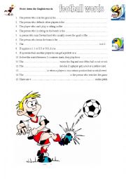 English Worksheet: football (soccer) vocabulary worksheet 