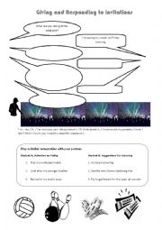 English Worksheet: Giving and responding to invitations