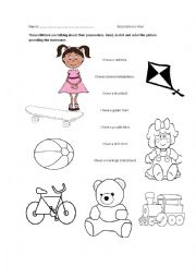 English Worksheet: have possessions 