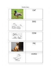 English Worksheet: Domino animals