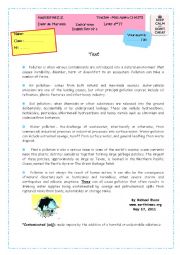 English Worksheet: End-of-term English Test N 2 2nd IT 2016