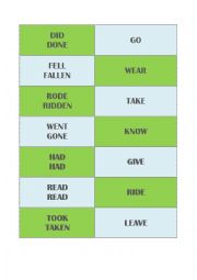 English Worksheet: DOMINO - PAST SIMPLE IRREGULAR VERBS 1