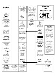 English Worksheet: Sports and equipment board game