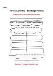 English Worksheet: Persuasive Writing Practice