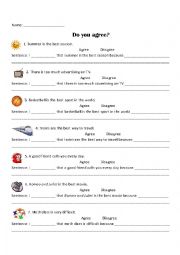 English Worksheet: Agree or Disagree Practice