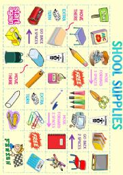 School Supplies Board Game